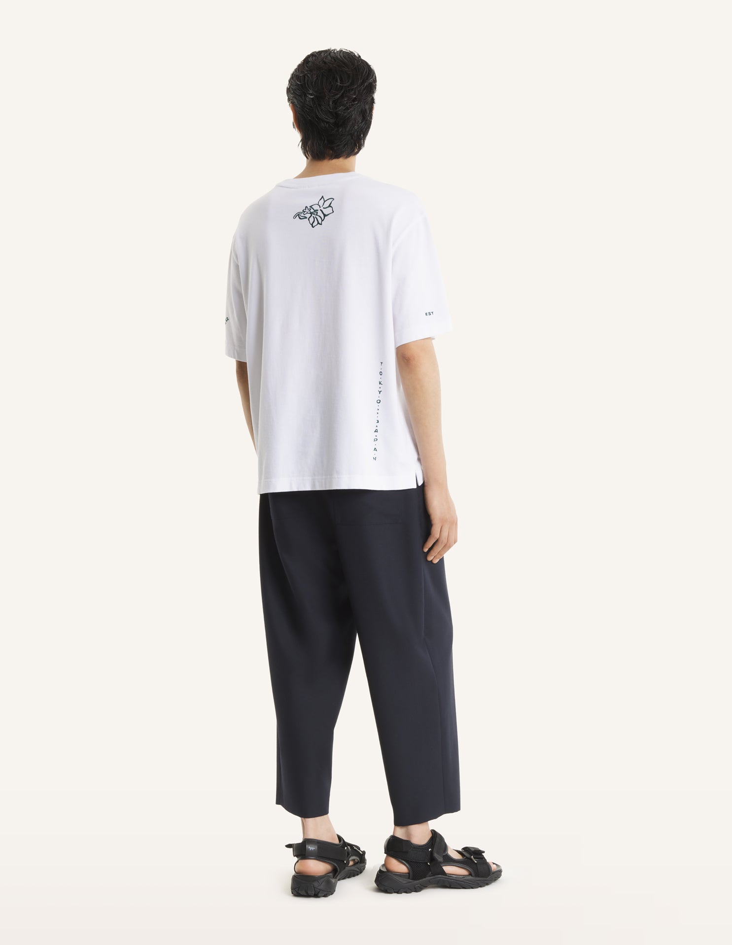 T-shirt bianca oversize con stampe art nouveau - YES SHOPT-shirtMAISON KITSUNEQM00107KJ0119-XXS9831108863771