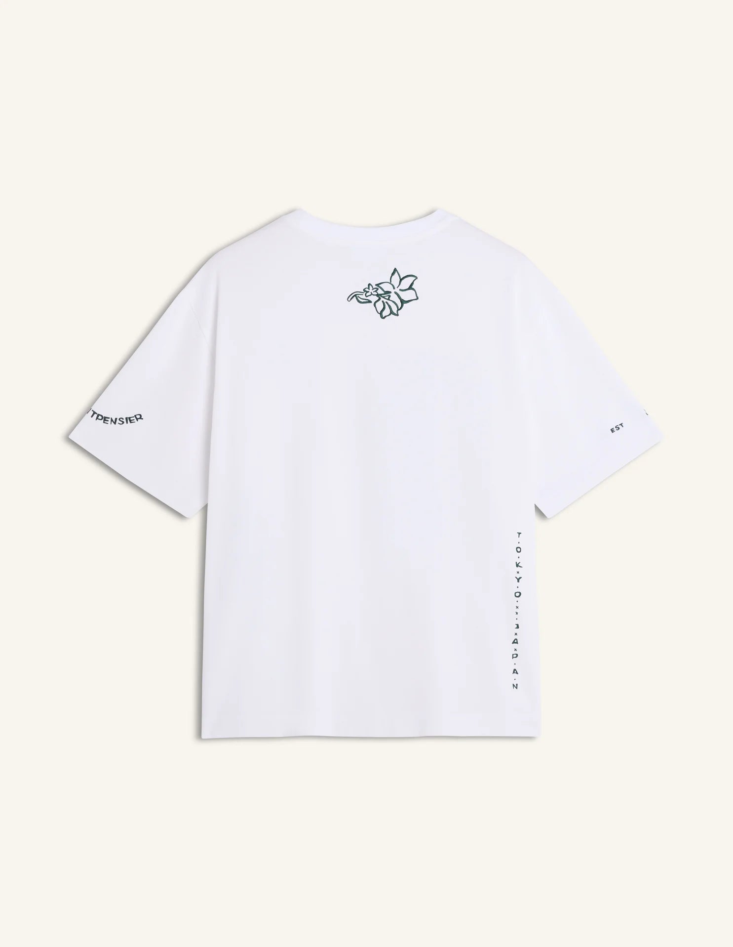 T-shirt bianca oversize con stampe art nouveau - YES SHOPT-shirtMAISON KITSUNEQM00107KJ0119-XXS9831108863771