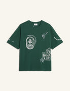 T-shirt verde oversize con stampe art nouveau - YES SHOPT-shirtMAISON KITSUNEQM00107KJ0119-XXS3141108863771