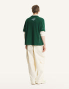 T-shirt verde oversize con stampe art nouveau - YES SHOPT-shirtMAISON KITSUNEQM00107KJ0119-XXS3141108863771