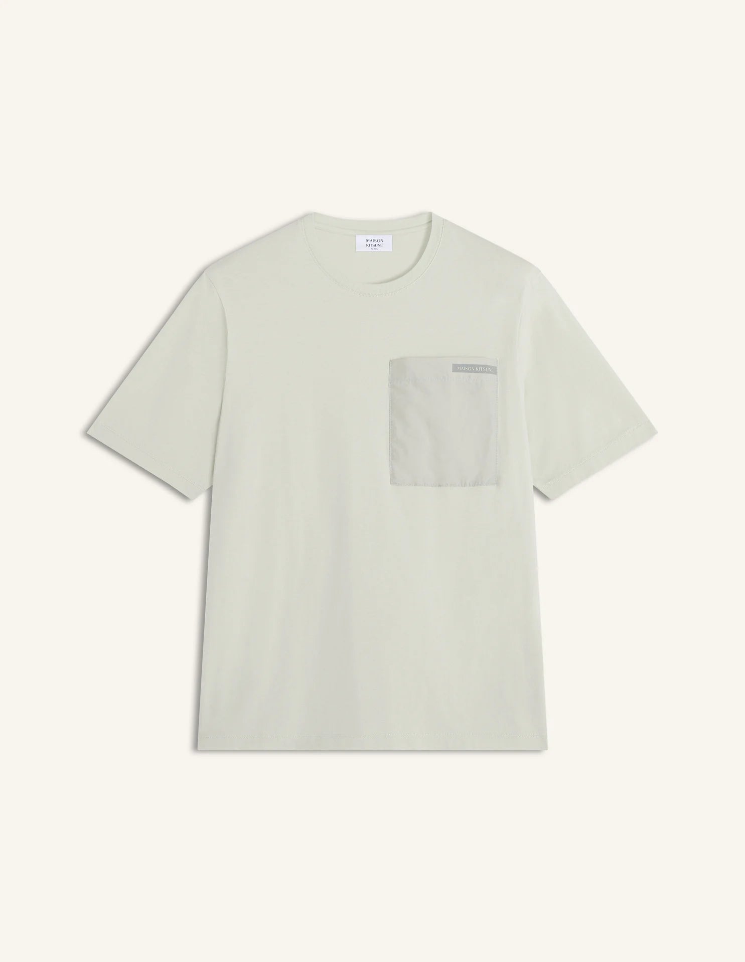 T-shirt grigio chiaro con tasca in nylon - YES SHOPT-shirtMAISON KITSUNEQM00108KJ7026-XXS1930031776771
