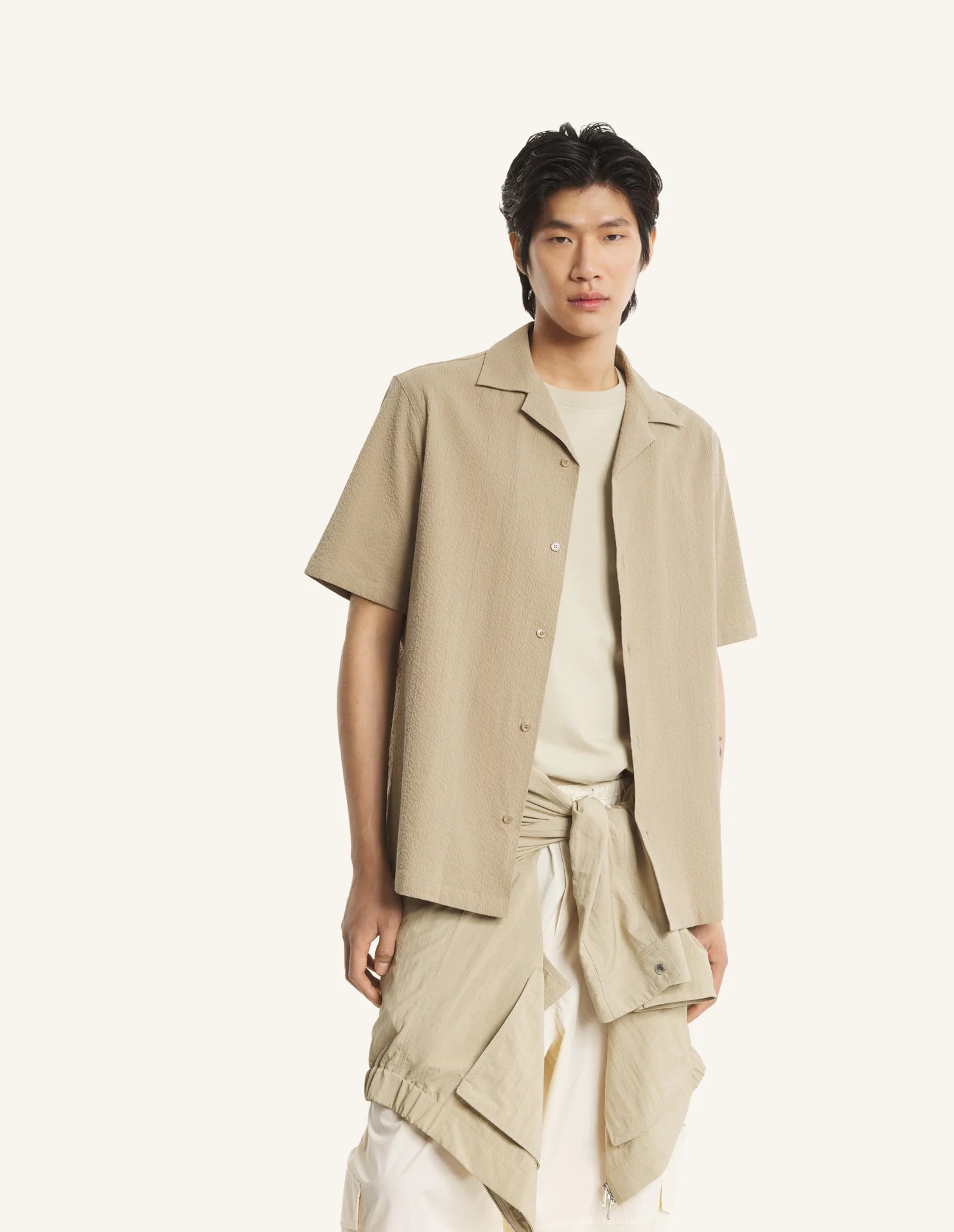 Camicia beige in seersucker - YES SHOPCamicieMAISON KITSUNEQM00407WC5082-XXS1140031776771