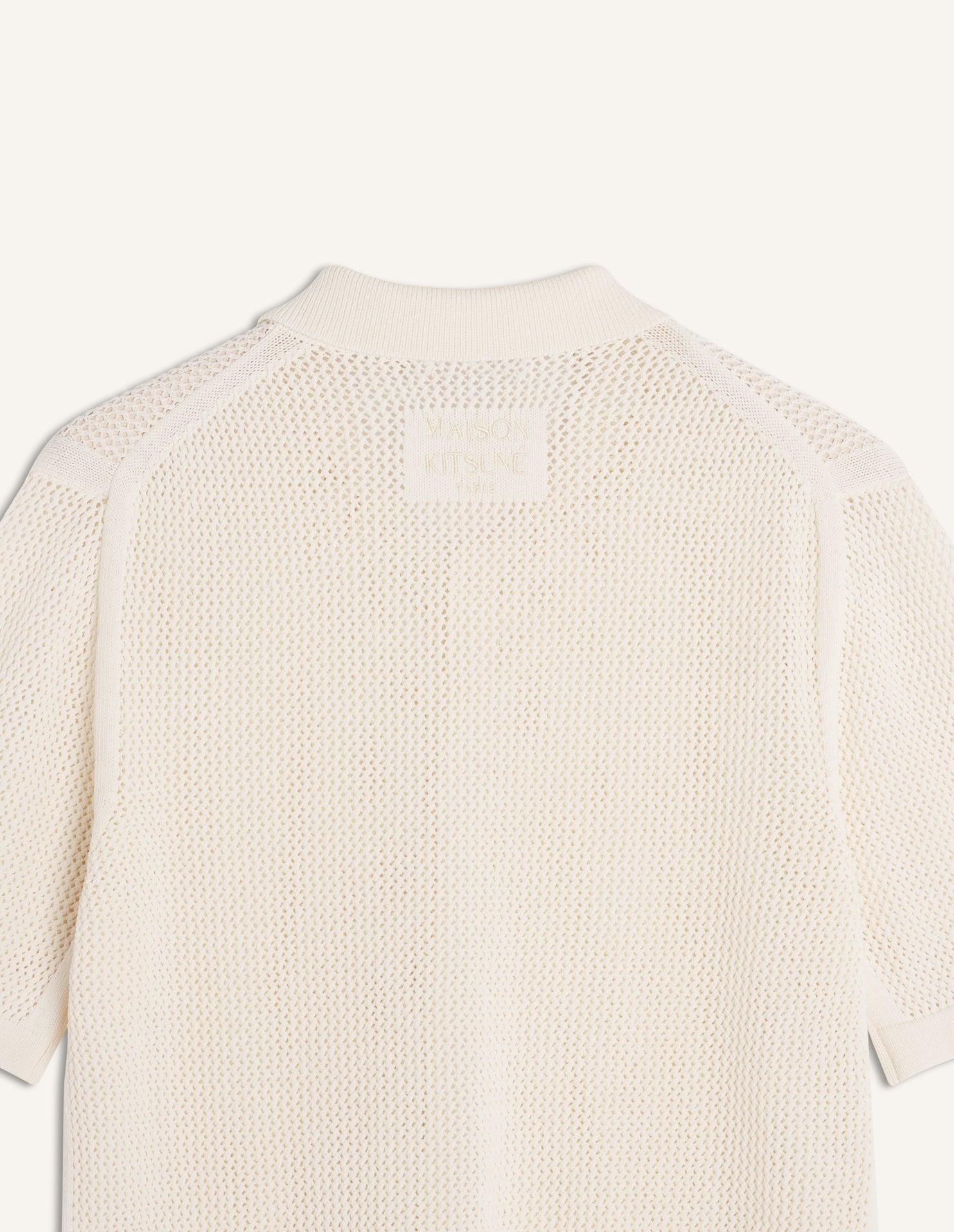 Cardigan ecru a maniche corte in maglia - YES SHOPMaglioniMAISON KITSUNEQM00505KT1197-0383-XXS3244208863771