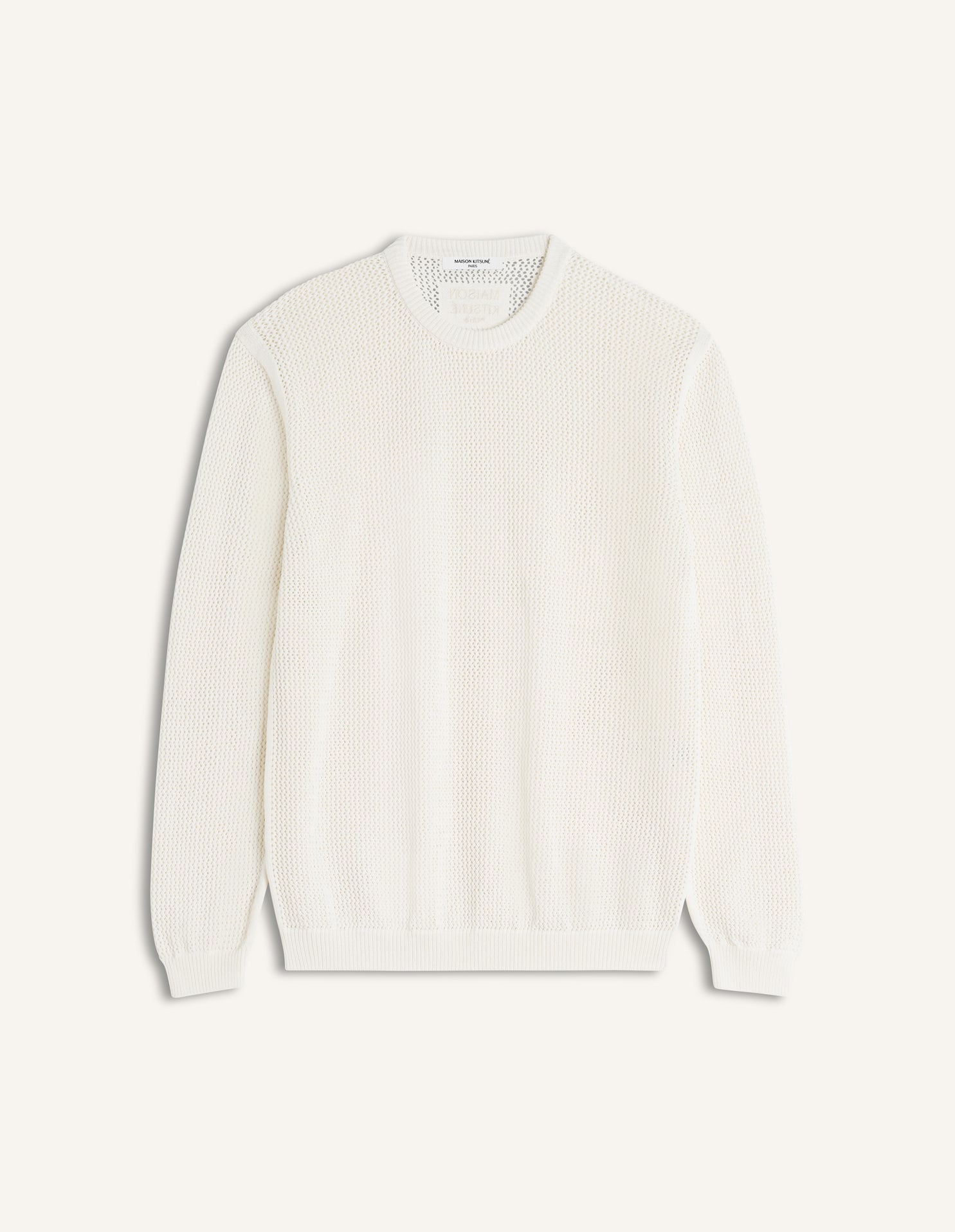 Maglione ecru in cotone a maglia aperta - YES SHOPMaglioniMAISON KITSUNEQM00807KT1197-0383-XXS1444208863771