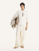 Maglione ecru in cotone a maglia aperta - YES SHOPMaglioniMAISON KITSUNEQM00807KT1197-0383-XXS1444208863771