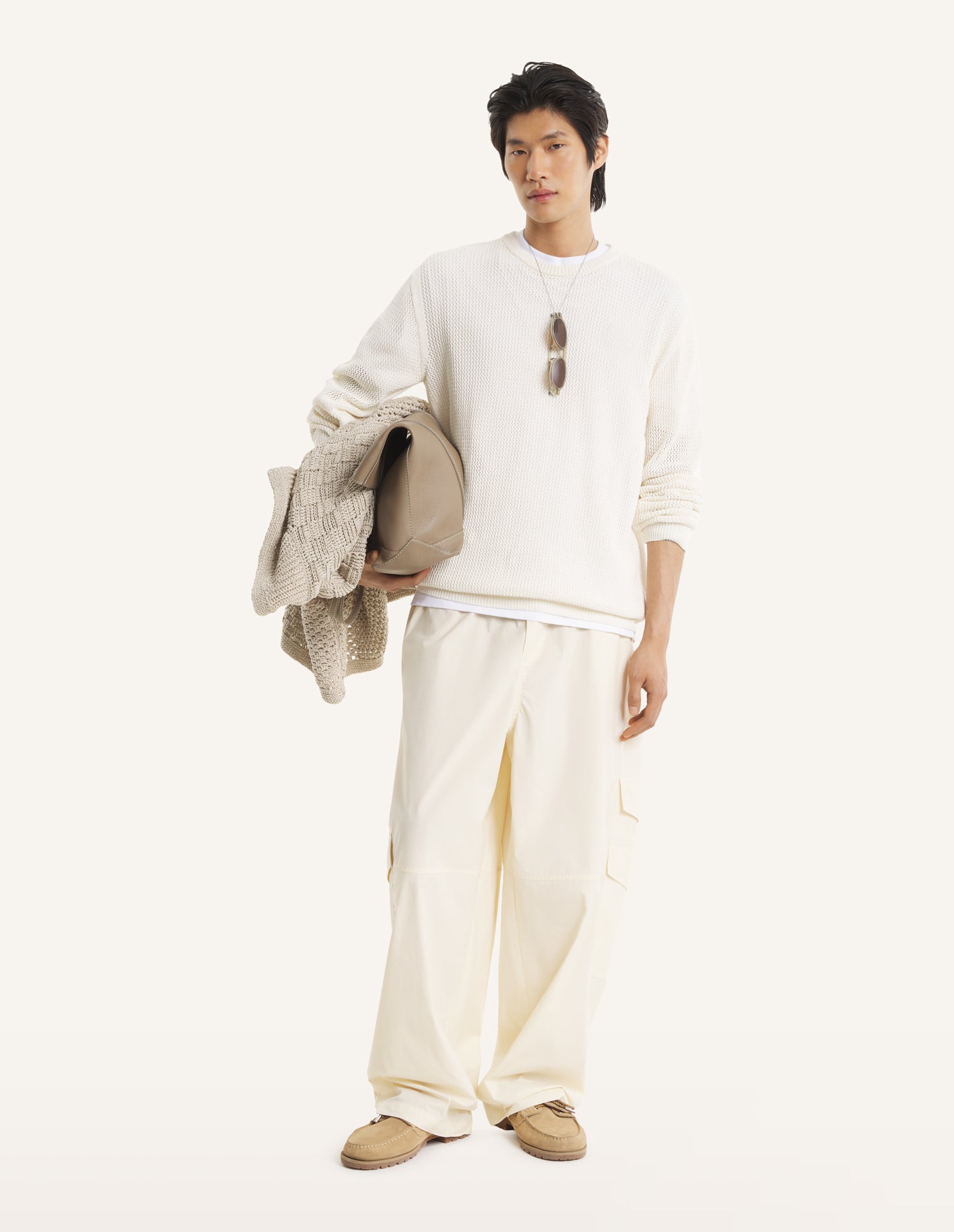 Maglione ecru in cotone a maglia aperta - YES SHOPMaglioniMAISON KITSUNEQM00807KT1197-0383-XXS1444208863771