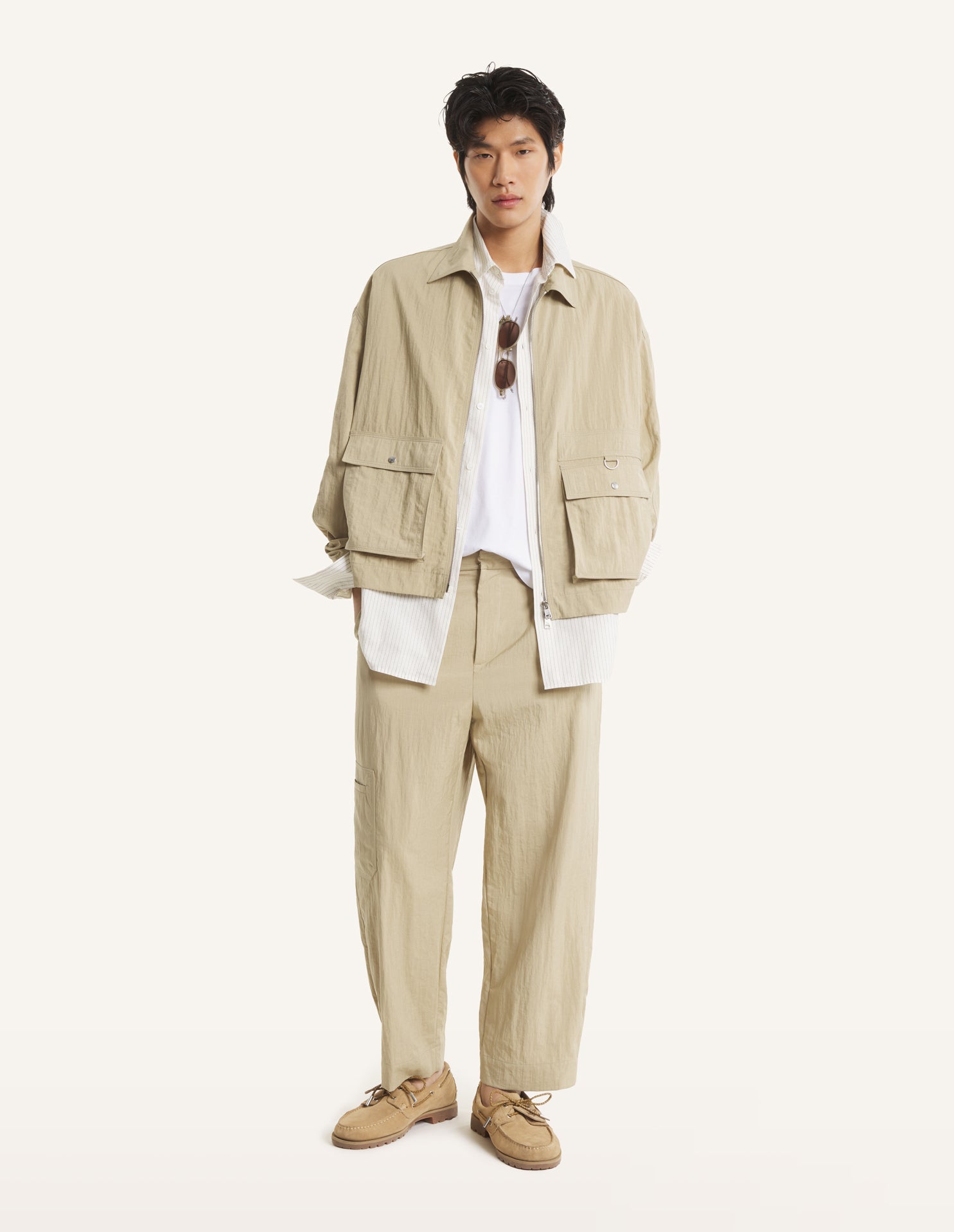 Giubbotto beige con zip e tasconi - YES SHOPGiubbottiMAISON KITSUNEQM02102WW9082-0450-XXS5211108863771