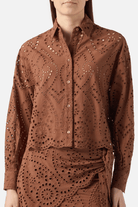 Camicia Oriane choco in pizzo sangallo - YES SHOPCamicieMC2 SAINT BARTHONE0001/01005L-XXS9425556742771