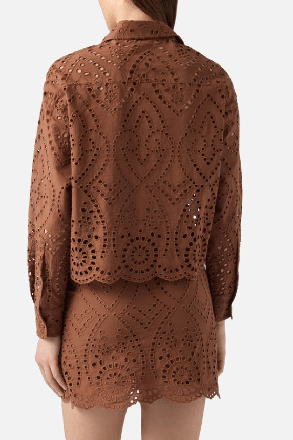 Camicia Oriane choco in pizzo sangallo - YES SHOPCamicieMC2 SAINT BARTHONE0001/01005L-XXS9425556742771