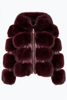 Giubbotto ecovolpe bordeaux con inserti in ecopelle - YES SHOPGiubbottiYES LONDONECO/050-IT 38/40
