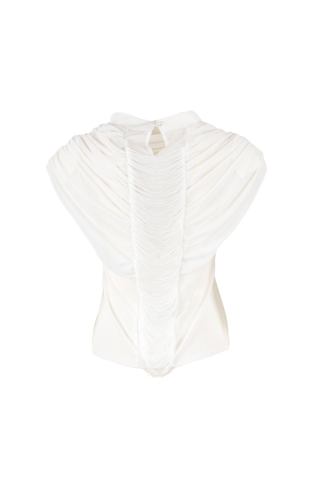 Blusa Stirling bianca con frange frontali - YES SHOPBluseTPNSTIRLING-XXS