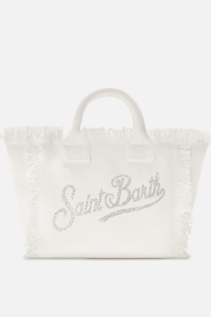 Borsa Colette in canvas di cotone bianca con logo strass - YES SHOPBorse crossbodyMC2 SAINT BARTHCOL0001/02571L-Taglia unica5035104964771