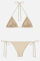 Bikini Maleah champagne top a triangolo full strass e slip brasile regolabile - YES SHOPCostumi da bagnoMC2 SAINT BARTHMALE002/00237L-XXS