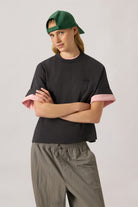 T-shirt boxy Autry lavagna con logo tono su tono - YES SHOPT-shirtAUTRYTSPW11OL-XXS