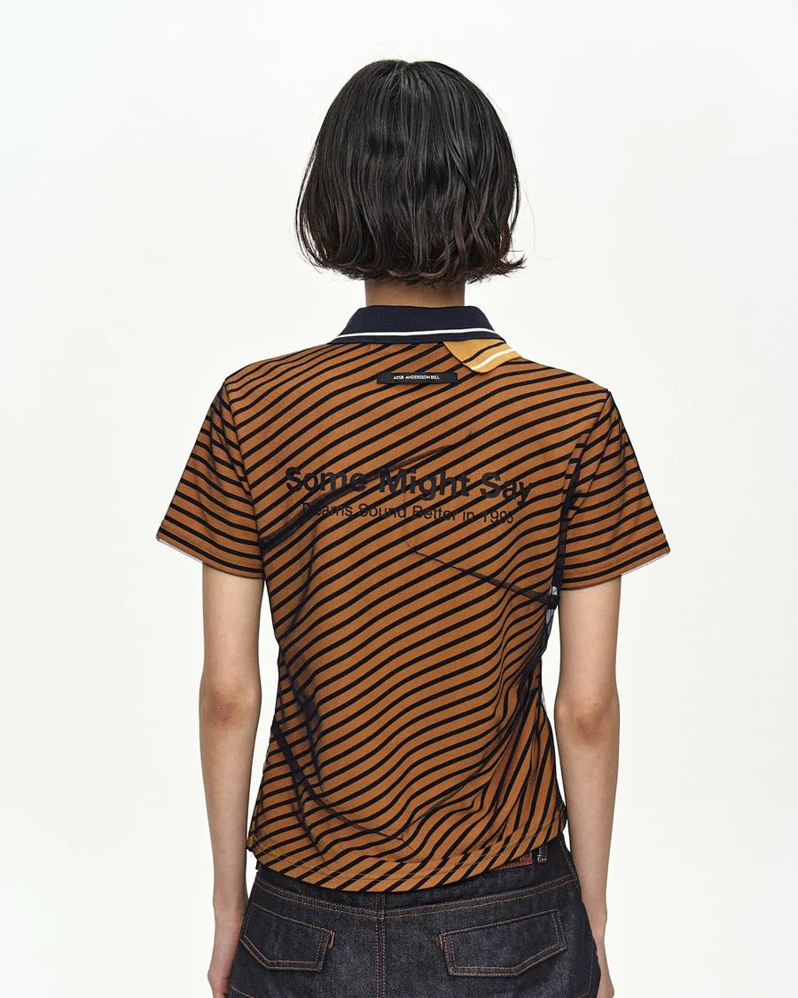 Polo twist arancio a righe in piqué con velo in raso - YES SHOPPoloADSB ANDERSSON BELLATB1564W-XXS
