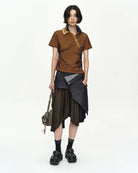 Polo twist arancio a righe in piqué con velo in raso - YES SHOPPoloADSB ANDERSSON BELLATB1564W-XXS