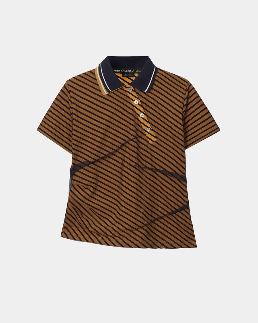 Polo twist arancio a righe in piqué con velo in raso - YES SHOPPoloADSB ANDERSSON BELLATB1564W-XXS