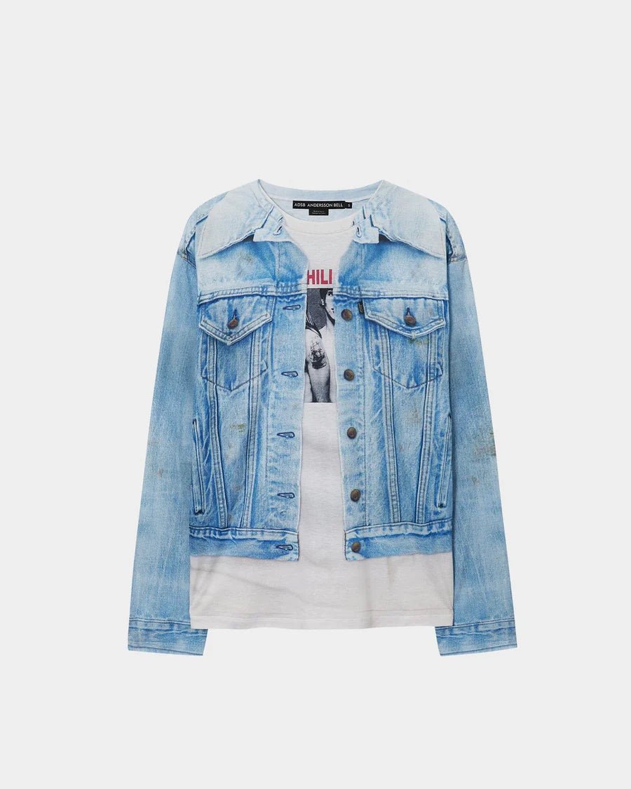 Maglia Trompe l'Oeil con stampa giacca jeans - YES SHOPMaglieADSB ANDERSSON BELLATB1548U-XXS4056375068771