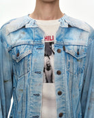 T-shirt bianca con stampa denim trompe - l'oeil - YES SHOPT-shirtANDERSON BELLATB1548U-XXS