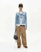 T-shirt bianca con stampa denim trompe - l'oeil - YES SHOPT-shirtANDERSON BELLATB1548U-XXS