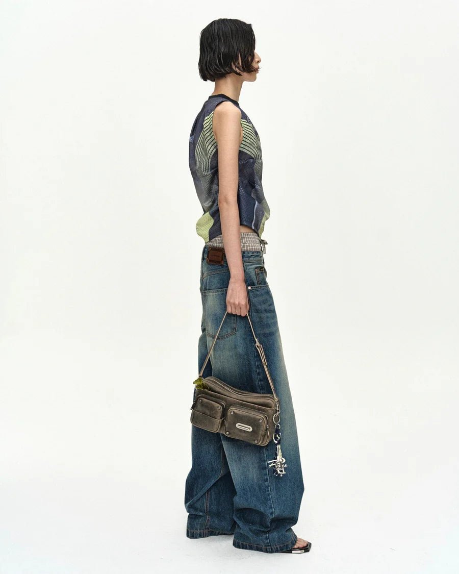 Jeans wide leg con doppia banda check - YES SHOPJeansADSB ANDERSSON BELLAPA910U-W24