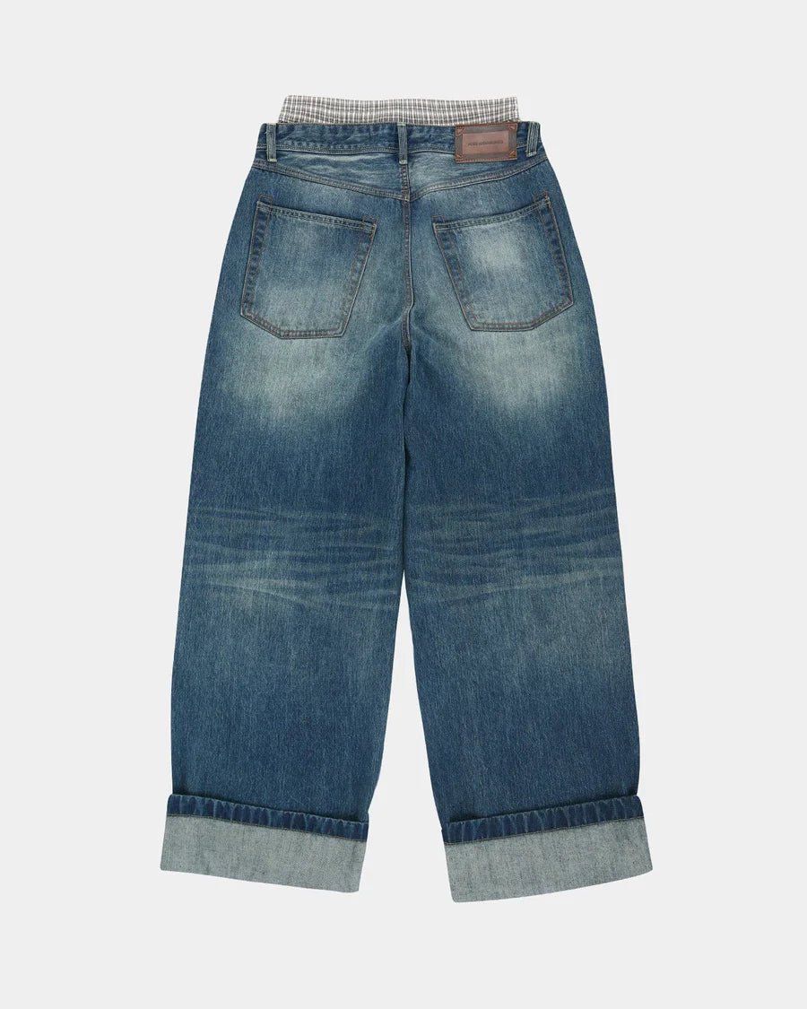Jeans wide leg con doppia banda check - YES SHOPJeansADSB ANDERSSON BELLAPA910U-W24
