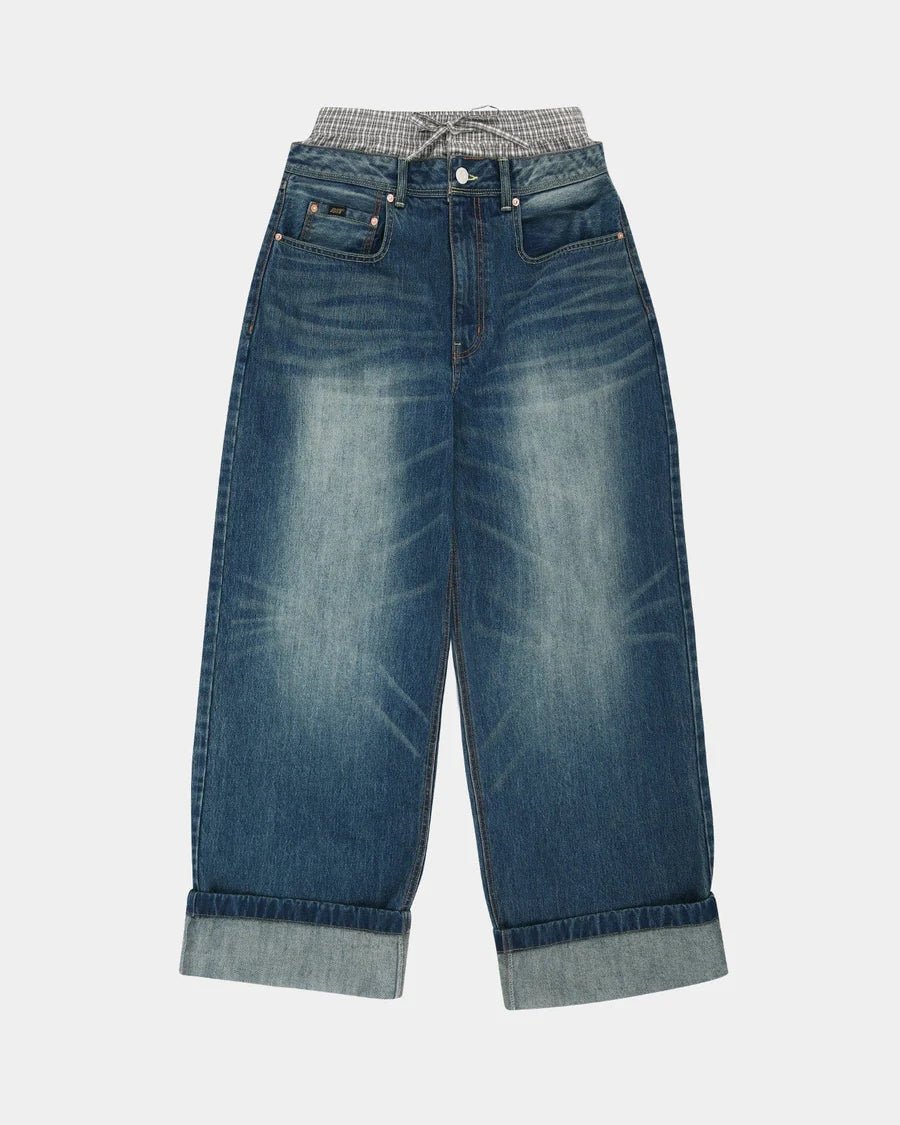 Jeans wide leg con doppia banda check - YES SHOPJeansADSB ANDERSSON BELLAPA910U-W24