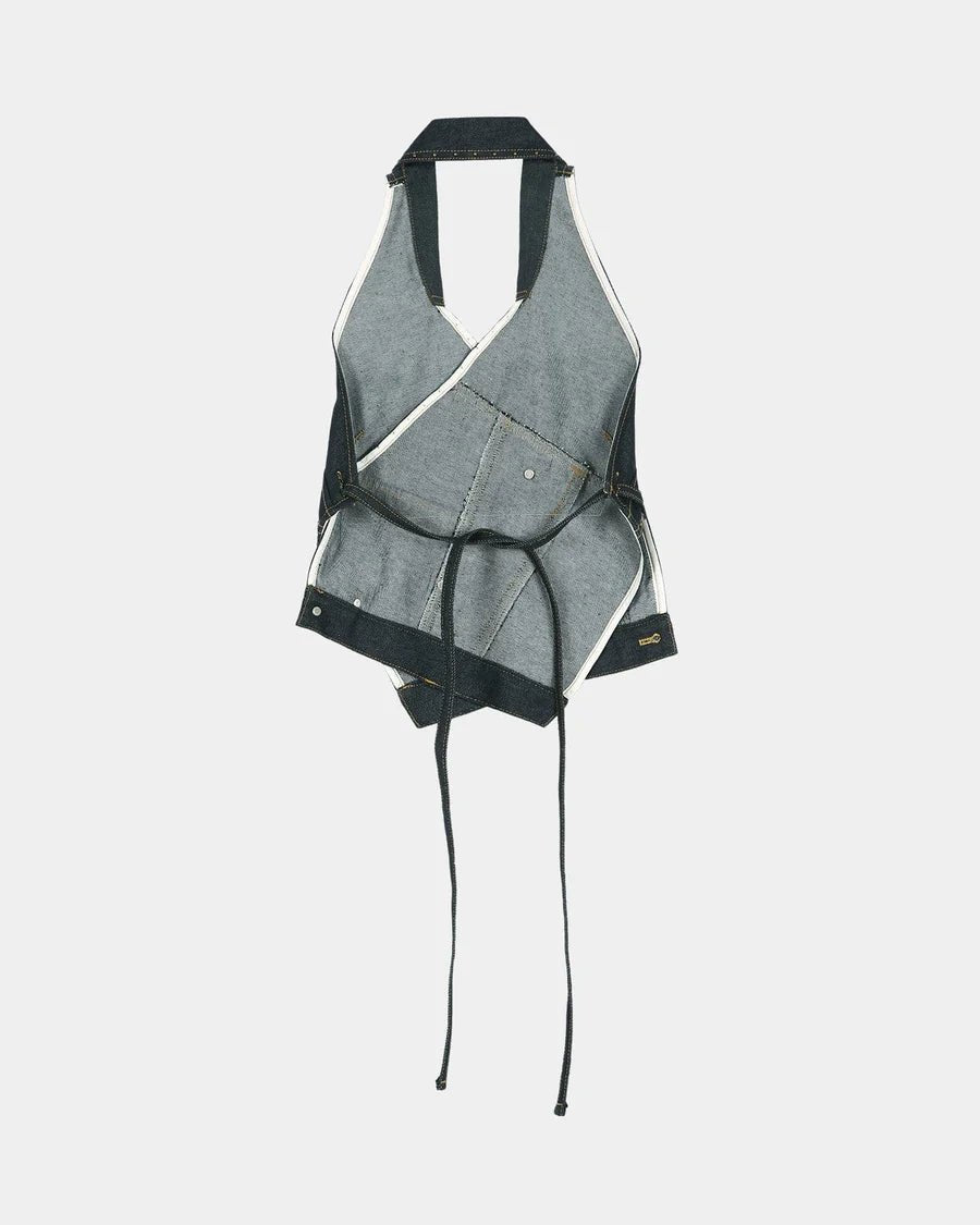 Halter top Upside - Down in denim scuro - YES SHOPTopADSB ANDERSSON BELLATB1573W-XXS