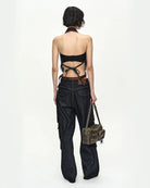 Halter top Upside - Down in denim scuro - YES SHOPTopADSB ANDERSSON BELLATB1573W-XXS