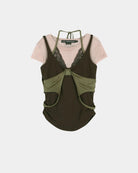 T-shirt rosa a strati con top verde e canotta marrone - YES SHOPT-shirtADSB ANDERSSON BELLATB1557W-XXS