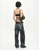 Halter top Upside - Down printed denim - YES SHOPTopADSB ANDERSSON BELLATB1574W-XXS