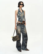 Halter top Upside - Down printed denim - YES SHOPTopADSB ANDERSSON BELLATB1574W-XXS