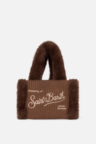 Borsa Vanity Mini in lana marrone con profili in pelliccia - YES SHOPBorse a manoMC2 SAINT BARTHVAMI022/04000M-Taglia unica