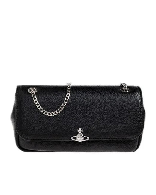 Borsa Chain Crossbody Purse in pelle nera e argento - YES SHOPBorse crossbodyVIVIENNE WESTWOOD5C01000XW-S000D/N403-Taglia unica3898349676771