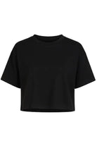 T-shirt crop nera girocollo - YES SHOPT-shirtDONDUPDJ077/DD/JF0350D-XXS